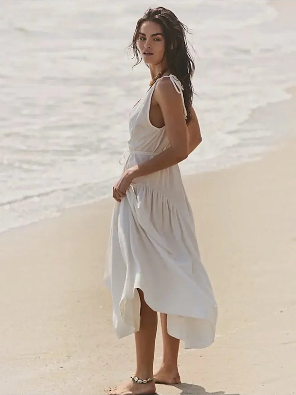 Free People Ivory Maisie Wrap Midi Dress Size X-Small